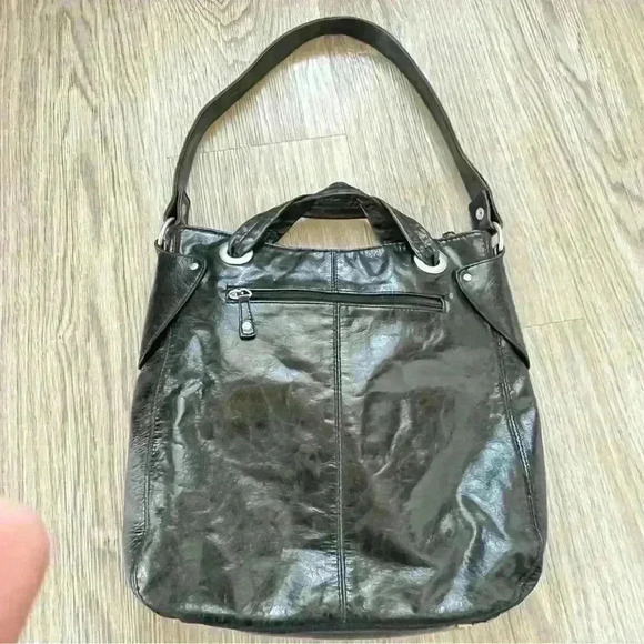 HUSH PUPPIES BLACK VINYL LEATHER SHOULDER BAG HAND  BAG - Picture 7 of 16